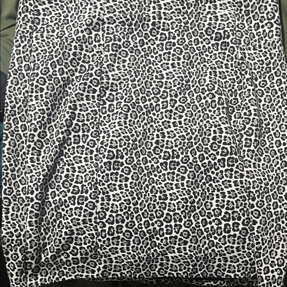 Michael Kors Black and White Animal Print Skirt